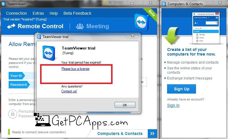 how to install teamviewer after it has expired