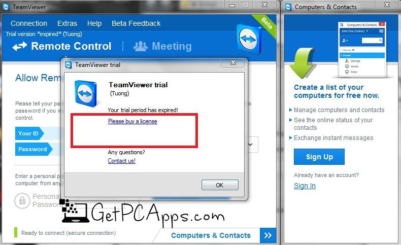 teamviewer trial expired free