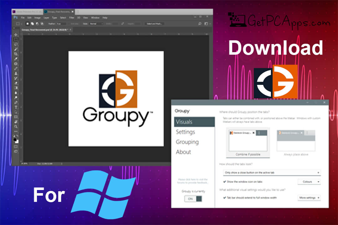 Groupy Browser Like Tabs Software for Windows 7, 8, 10, 11 PC