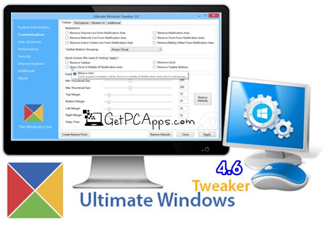 Ultimate Windows Tweaker 4.6 Offline Setup [2019 Windows 10 PC]