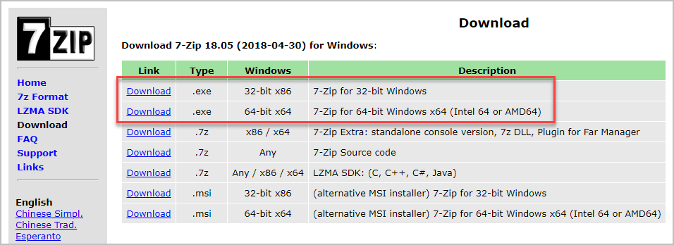 Download 7-Zip Setup v19 PC [x64 x32] Windows 7, 8, 10, 11